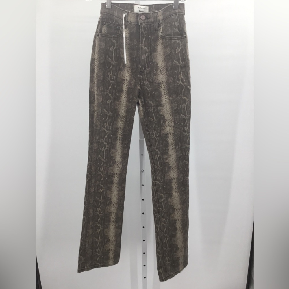 Reformation Brown Snake Print Pants